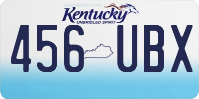 KY license plate 456UBX