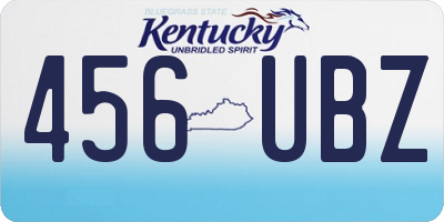 KY license plate 456UBZ