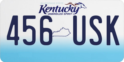 KY license plate 456USK