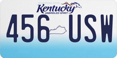 KY license plate 456USW