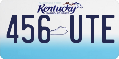KY license plate 456UTE