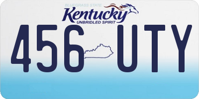 KY license plate 456UTY