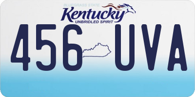 KY license plate 456UVA