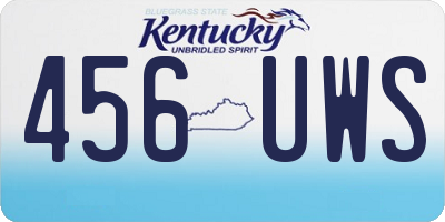 KY license plate 456UWS
