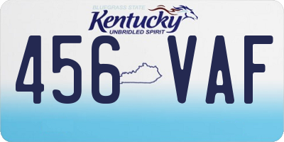 KY license plate 456VAF