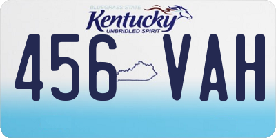 KY license plate 456VAH