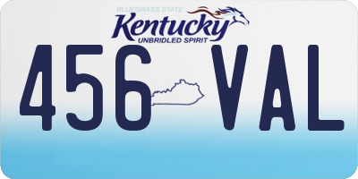 KY license plate 456VAL