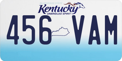 KY license plate 456VAM