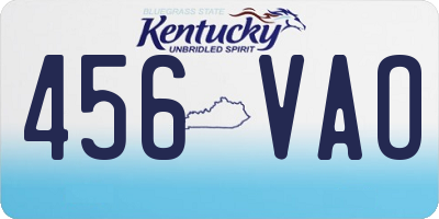 KY license plate 456VAO