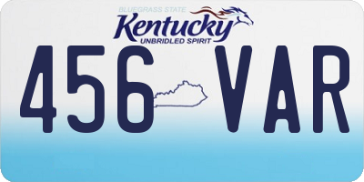 KY license plate 456VAR