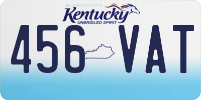 KY license plate 456VAT