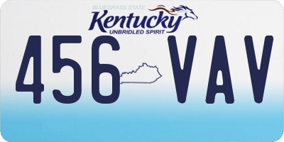 KY license plate 456VAV