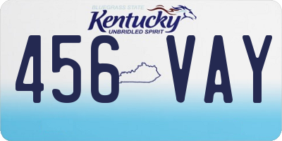 KY license plate 456VAY