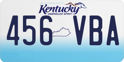 KY license plate 456VBA