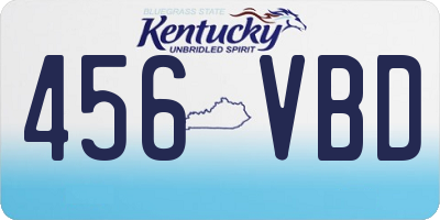 KY license plate 456VBD