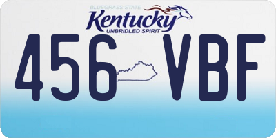 KY license plate 456VBF