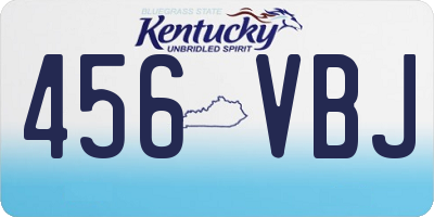 KY license plate 456VBJ
