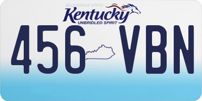 KY license plate 456VBN