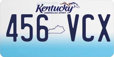 KY license plate 456VCX