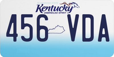 KY license plate 456VDA