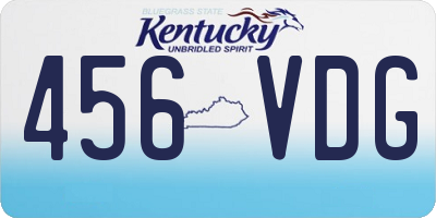 KY license plate 456VDG