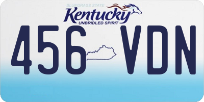 KY license plate 456VDN