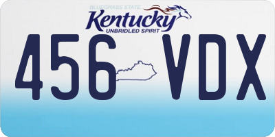 KY license plate 456VDX