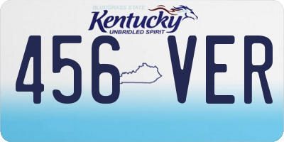 KY license plate 456VER