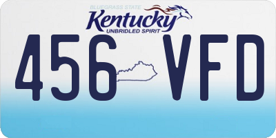 KY license plate 456VFD