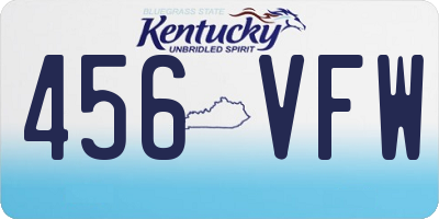 KY license plate 456VFW