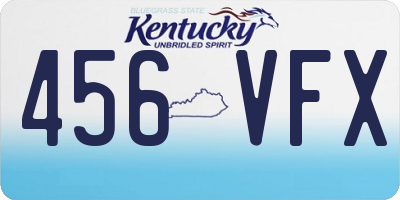 KY license plate 456VFX