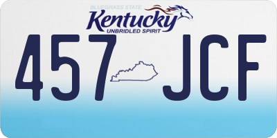 KY license plate 457JCF