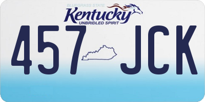 KY license plate 457JCK