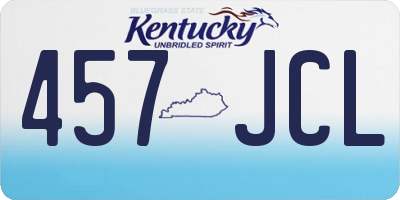 KY license plate 457JCL