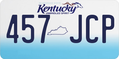 KY license plate 457JCP