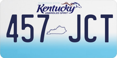 KY license plate 457JCT