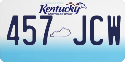 KY license plate 457JCW