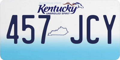 KY license plate 457JCY