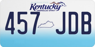 KY license plate 457JDB