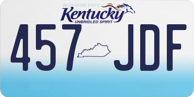 KY license plate 457JDF