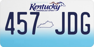 KY license plate 457JDG