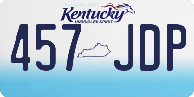 KY license plate 457JDP