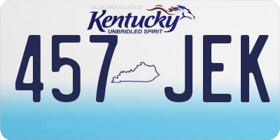 KY license plate 457JEK