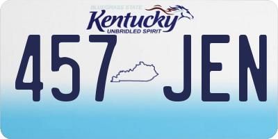 KY license plate 457JEN
