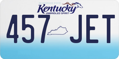 KY license plate 457JET