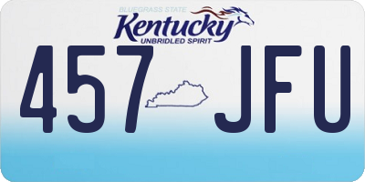 KY license plate 457JFU
