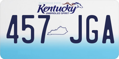 KY license plate 457JGA