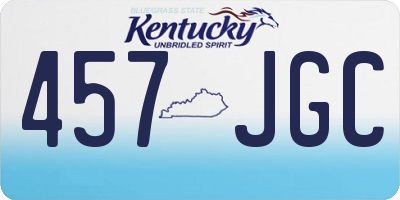 KY license plate 457JGC