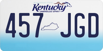 KY license plate 457JGD