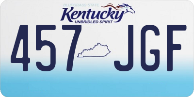 KY license plate 457JGF